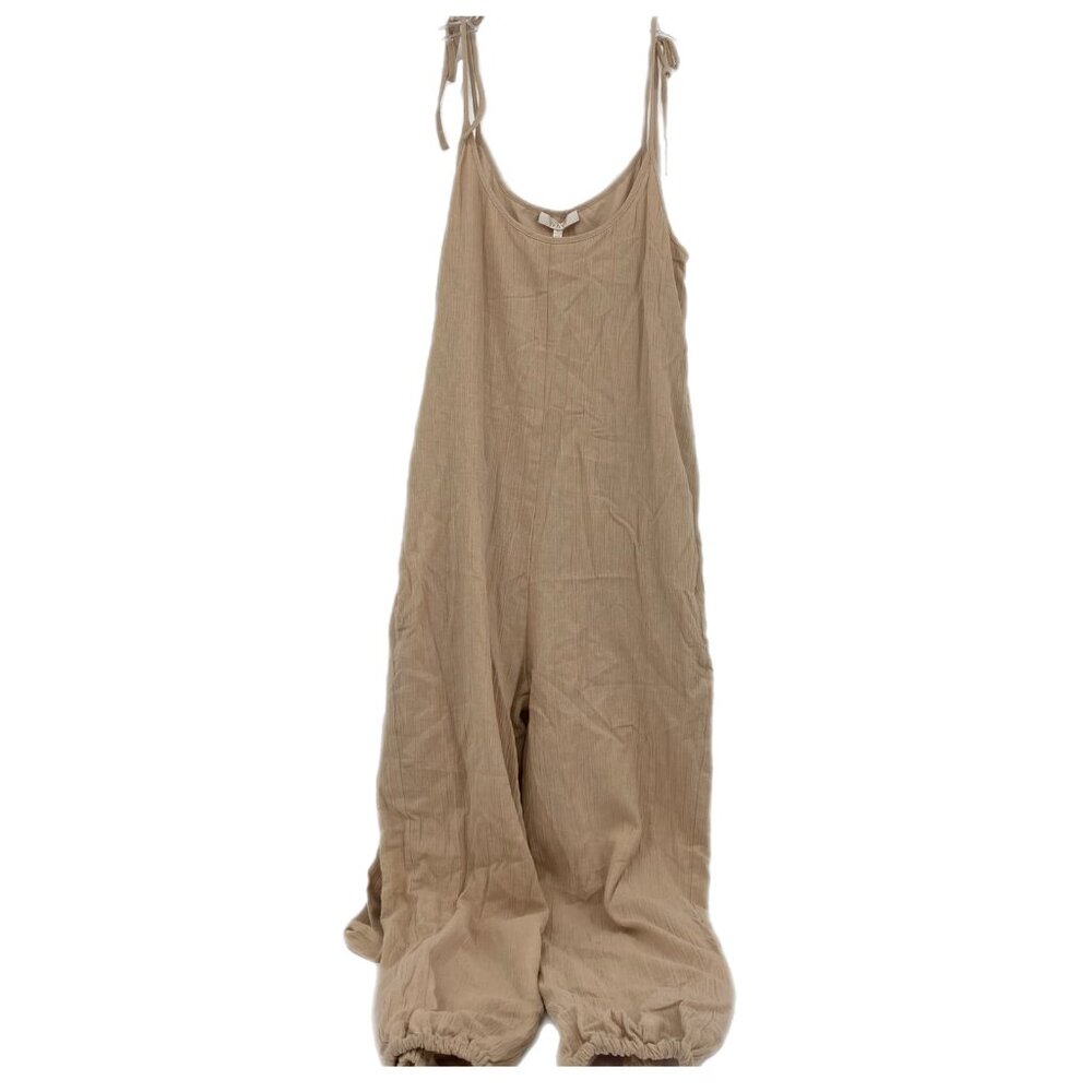 Wayf Tan Wide-Leg Classic Jumpsuit | Size M